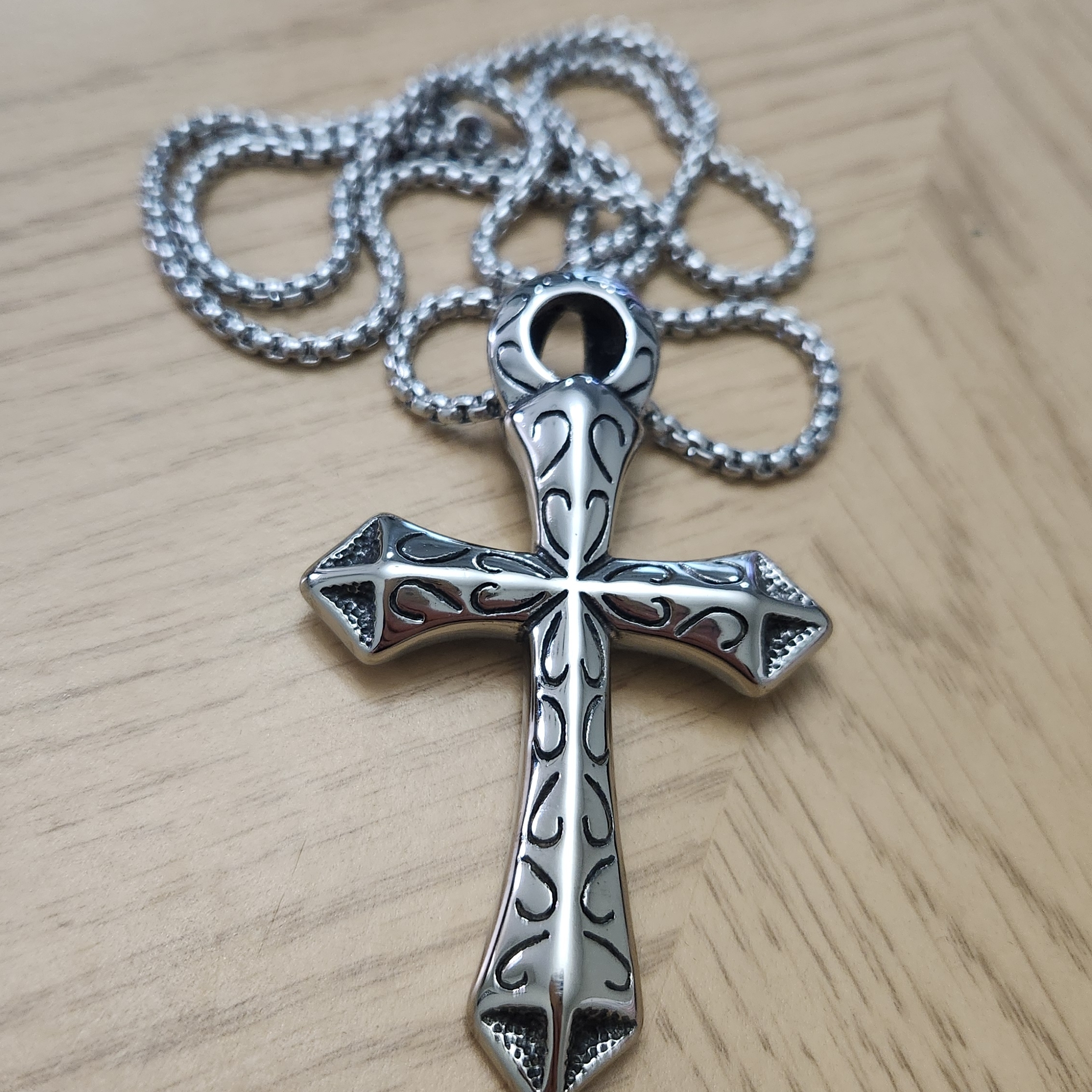 Large Egyptian Ankh Cross Pendant Necklace Stainless Steel